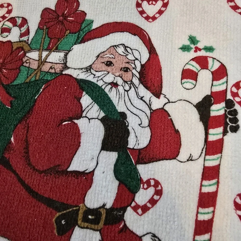 Cecil Saydah Company Christmas Santa Holiday Kitchen Towel Pot Holder Set‎ VTG